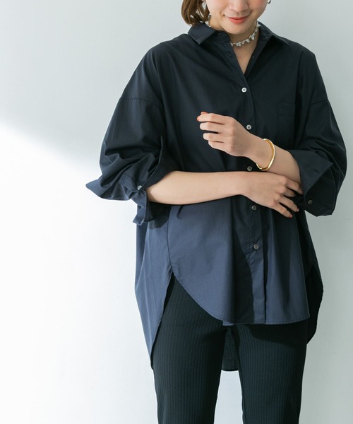 URBAN RESEARCH（アーバンリサーチ）の「コクーンシャツ（シャツ/ブラウス・レディース・オフホワイト/ライトベージュ/ネイビー・FREE）」の19枚目の写真