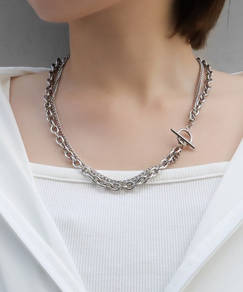 セール】blackdia ocean ダブルチェーンネックレス（ネックレス