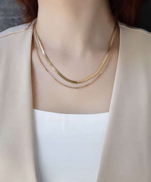 ゴールド ダブルチェーンネックレス ダブルチェーンネックレス（ゴールド/アクセサリー/ネックレス