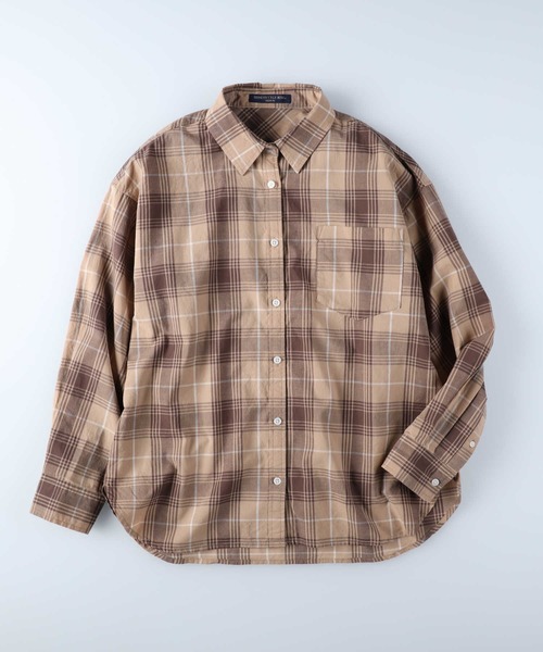 HONEYSUCKLE ROSE（ハニーサックルローズ）の「【HONEYSUCKLE ROSE】チェックシャツ（シャツ/ブラウス・レディース・ベージュ/ネイビー/オフホワイト・L/M）」の5枚目の写真