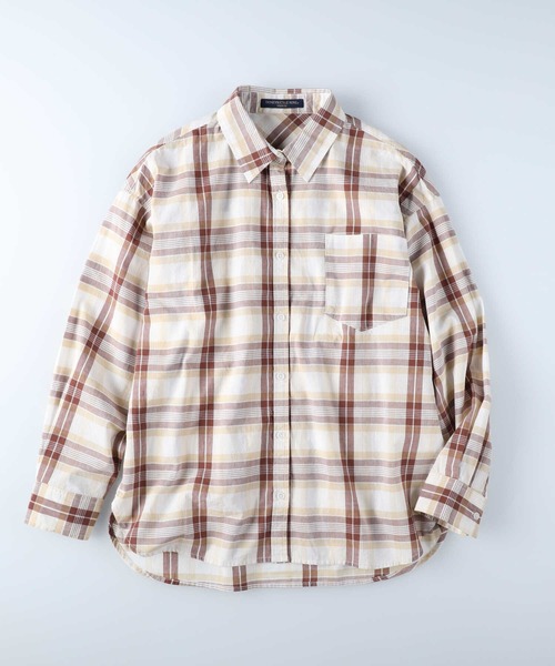 HONEYSUCKLE ROSE（ハニーサックルローズ）の「【HONEYSUCKLE ROSE】チェックシャツ（シャツ/ブラウス・レディース・ベージュ/ネイビー/オフホワイト・L/M）」の18枚目の写真