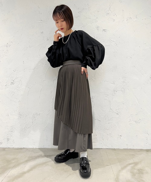 apres jour mignon（アプレジュールミニョン）の「デザインプリーツスカート【ZOZOTOWN限定アイテム】（スカート・レディース・ブラック/グレー・SMALL/MEDIUM/X-LARGE）」の14枚目の写真