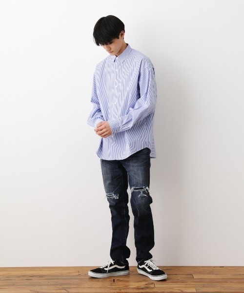 RODEO CROWNS WIDE BOWL(ロデオクラウンズワイドボウル)の「RCM SKINNY ダメージ DENIM(デニムパンツ・メンズ・ブルー/ダークブルー・MEDIUM/LARGE/X-LARGE)」の6枚目の写真