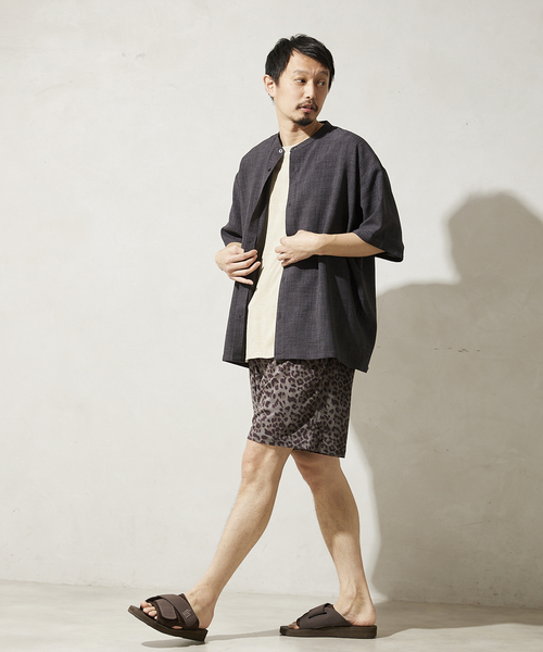 JOURNAL STANDARD relume（ジャーナルスタンダード　レリューム）の「TEC CANVAS バンドカラー 半袖シャツ（シャツ/ブラウス・メンズ・ブラック/ネイビー/ブラウン/ナチュラル・MEDIUM/LARGE）」の15枚目の写真