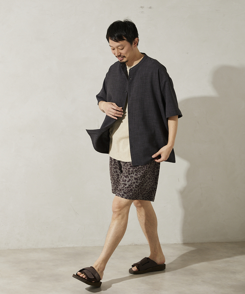 JOURNAL STANDARD relume（ジャーナルスタンダード　レリューム）の「TEC CANVAS バンドカラー 半袖シャツ（シャツ/ブラウス・メンズ・ブラック/ネイビー/ブラウン/ナチュラル・MEDIUM/LARGE）」の16枚目の写真