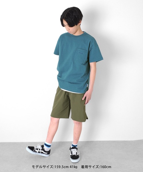 GLAZOS（グラソス）の「ナイロンリップストップ・刺繍ロゴハーフパンツ（その他パンツ・キッズ・チャコールグレー/カーキ/ブルーグリーン・130cm/140cm/150cm/160cm/170cm）」の7枚目の写真