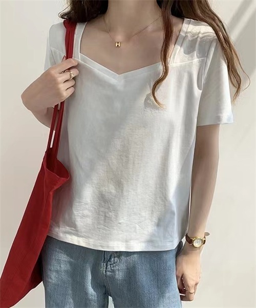 Dream garden(ドリームガーデン)の「カットソー半袖Tシャツ(Tシャツ/カットソー・レディース・ホワイト/ブラック/グリーン・M/L/2XL/XL)」の2枚目の写真