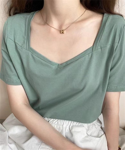 Dream garden(ドリームガーデン)の「カットソー半袖Tシャツ(Tシャツ/カットソー・レディース・ホワイト/ブラック/グリーン・M/L/2XL/XL)」の9枚目の写真
