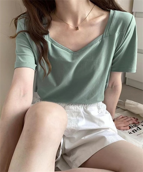 Dream garden(ドリームガーデン)の「カットソー半袖Tシャツ(Tシャツ/カットソー・レディース・ホワイト/ブラック/グリーン・M/L/2XL/XL)」の8枚目の写真