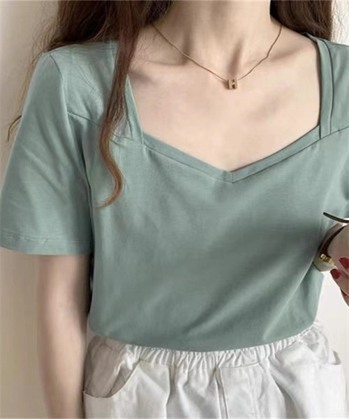 Dream garden(ドリームガーデン)の「カットソー半袖Tシャツ(Tシャツ/カットソー・レディース・ホワイト/ブラック/グリーン・M/L/2XL/XL)」の7枚目の写真