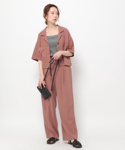 mysty woman(ミスティウーマン)の「開襟ショートシャツ 275122(シャツ/ブラウス・レディース・カーキ/アイボリー/モカ・FREE)」の13枚目の写真