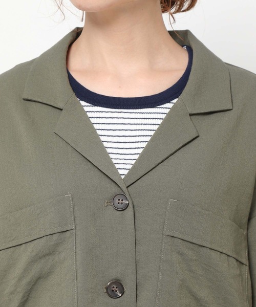 mysty woman(ミスティウーマン)の「開襟ショートシャツ 275122(シャツ/ブラウス・レディース・カーキ/アイボリー/モカ・FREE)」の19枚目の写真