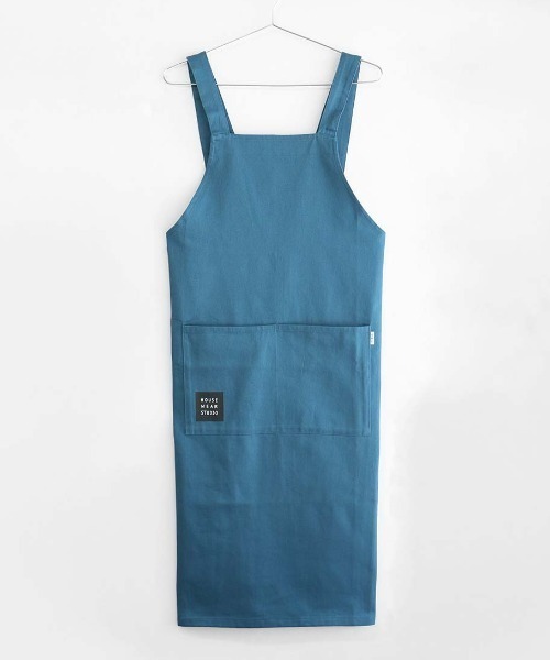 NAIGAI(ナイガイ)の「HOUSE WEAR STUDIO 綿100% バッククロス 無地 メンズ ワークエプロン 70372092(エプロン・メンズ・ブラック/ターコイズブルー/パープル・FREE)」の3枚目の写真