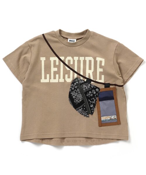 BREEZE(ブリーズ)の「アウトドアサコッシュTシャツ(Tシャツ/カットソー・キッズ・ベージュ/イエロー/チャコール/オフホワイト/ミント・140/130/100/110/120/90/150)」の3枚目の写真