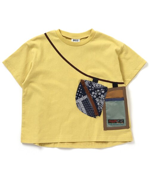 BREEZE(ブリーズ)の「アウトドアサコッシュTシャツ(Tシャツ/カットソー・キッズ・ベージュ/イエロー/チャコール/オフホワイト/ミント・140/130/100/110/120/90/150)」の5枚目の写真