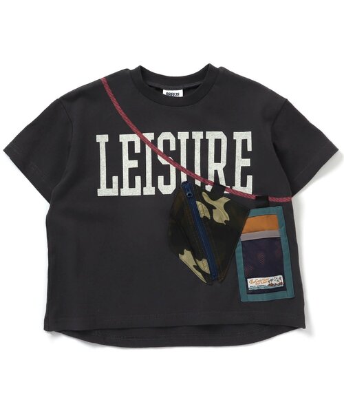 BREEZE(ブリーズ)の「アウトドアサコッシュTシャツ(Tシャツ/カットソー・キッズ・ベージュ/イエロー/チャコール/オフホワイト/ミント・140/130/100/110/120/90/150)」の2枚目の写真