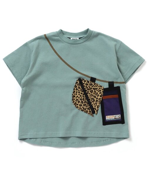 BREEZE(ブリーズ)の「アウトドアサコッシュTシャツ(Tシャツ/カットソー・キッズ・ベージュ/イエロー/チャコール/オフホワイト/ミント・140/130/100/110/120/90/150)」の4枚目の写真