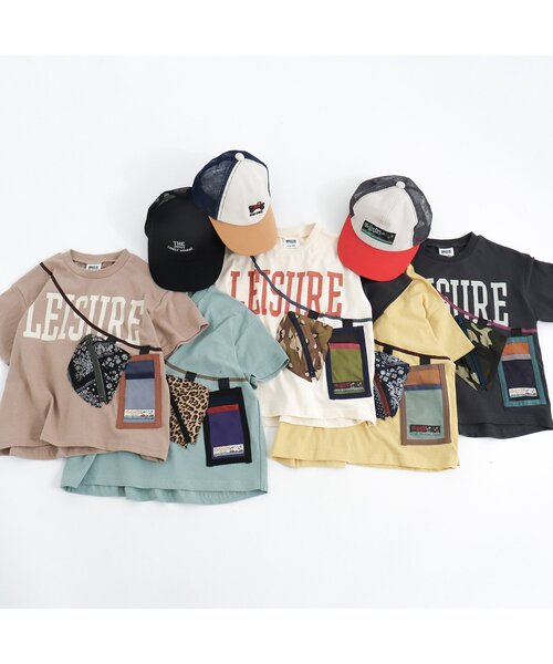 BREEZE(ブリーズ)の「アウトドアサコッシュTシャツ(Tシャツ/カットソー・キッズ・ベージュ/イエロー/チャコール/オフホワイト/ミント・140/130/100/110/120/90/150)」の21枚目の写真