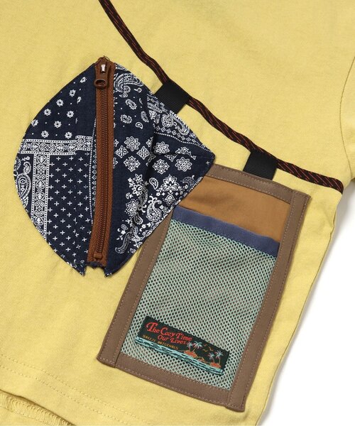 BREEZE(ブリーズ)の「アウトドアサコッシュTシャツ(Tシャツ/カットソー・キッズ・ベージュ/イエロー/チャコール/オフホワイト/ミント・140/130/100/110/120/90/150)」の6枚目の写真