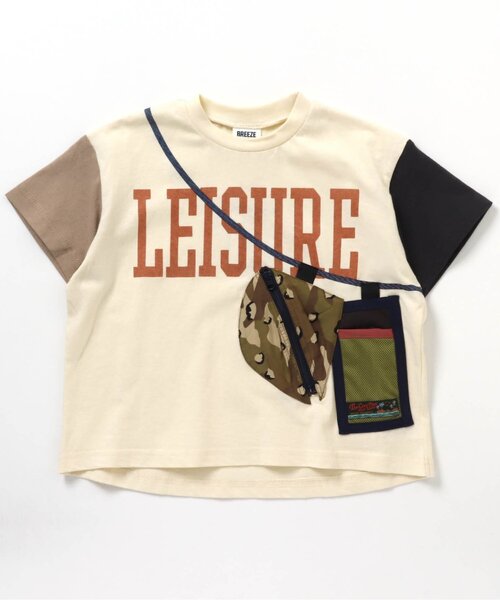 BREEZE(ブリーズ)の「アウトドアサコッシュTシャツ(Tシャツ/カットソー・キッズ・ベージュ/イエロー/チャコール/オフホワイト/ミント・140/130/100/110/120/90/150)」の22枚目の写真