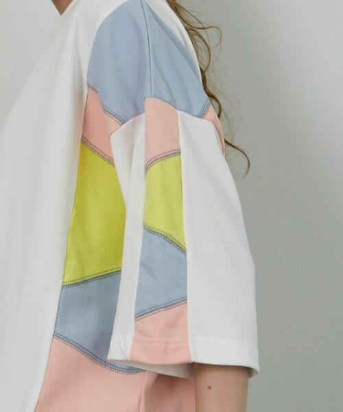 FRAPBOIS（フラボア）の「パッチスリーブ カットソー（Tシャツ/カットソー・レディース・ホワイト/ブルーグレー・2/1）」の21枚目の写真