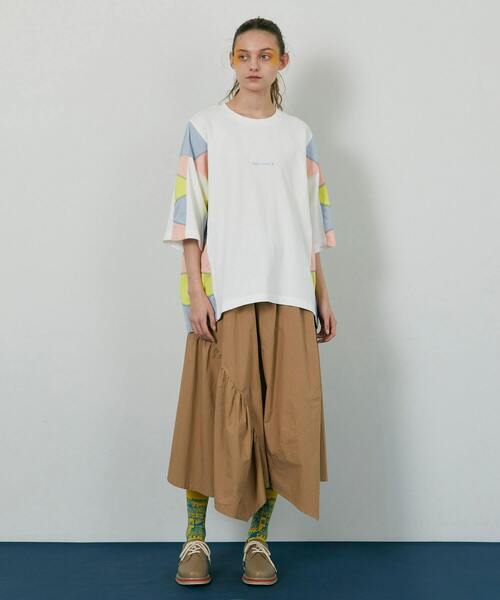 FRAPBOIS（フラボア）の「パッチスリーブ カットソー（Tシャツ/カットソー・レディース・ホワイト/ブルーグレー・2/1）」の10枚目の写真