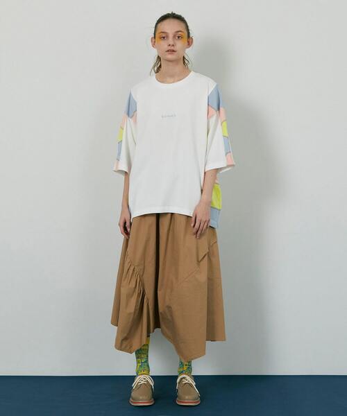 FRAPBOIS（フラボア）の「パッチスリーブ カットソー（Tシャツ/カットソー・レディース・ホワイト/ブルーグレー・2/1）」の7枚目の写真