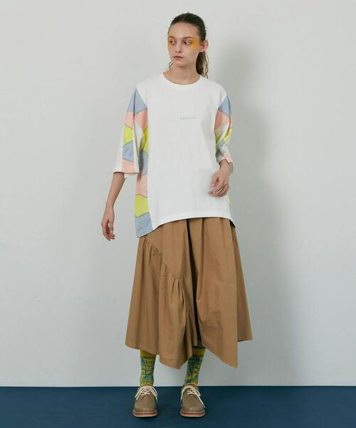 FRAPBOIS（フラボア）の「パッチスリーブ カットソー（Tシャツ/カットソー・レディース・ホワイト/ブルーグレー・2/1）」の19枚目の写真