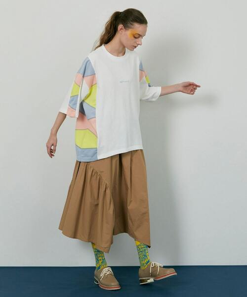 FRAPBOIS（フラボア）の「パッチスリーブ カットソー（Tシャツ/カットソー・レディース・ホワイト/ブルーグレー・2/1）」の16枚目の写真