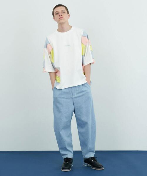 FRAPBOIS（フラボア）の「パッチスリーブ カットソー（Tシャツ/カットソー・レディース・ホワイト/ブルーグレー・2/1）」の13枚目の写真