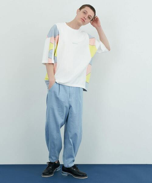 FRAPBOIS（フラボア）の「パッチスリーブ カットソー（Tシャツ/カットソー・レディース・ホワイト/ブルーグレー・2/1）」の11枚目の写真