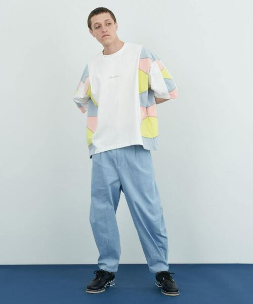 FRAPBOIS（フラボア）の「パッチスリーブ カットソー（Tシャツ/カットソー・レディース・ホワイト/ブルーグレー・2/1）」の8枚目の写真