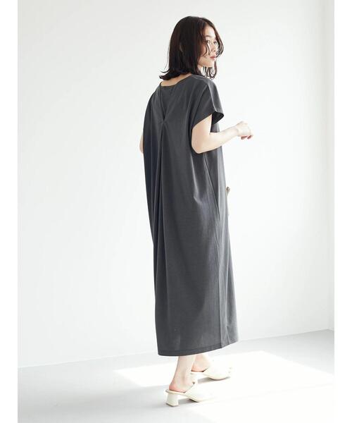 Green　Parks（グリーンパークス）の「バックマチ付カットワンピース（ワンピース・レディース・グレー/カーキ/グリーン・FREE）」の4枚目の写真