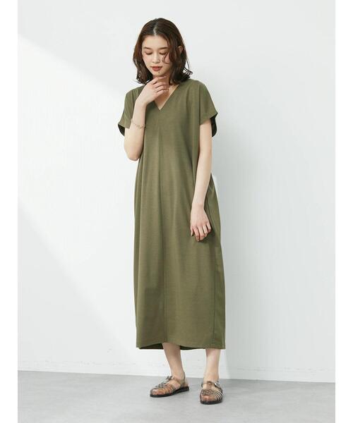 Green　Parks（グリーンパークス）の「バックマチ付カットワンピース（ワンピース・レディース・グレー/カーキ/グリーン・FREE）」の6枚目の写真