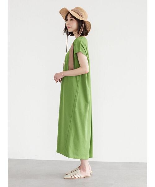 Green　Parks（グリーンパークス）の「バックマチ付カットワンピース（ワンピース・レディース・グレー/カーキ/グリーン・FREE）」の10枚目の写真