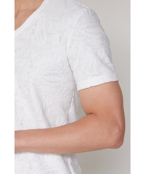 TORNADO MART（トルネードマート）の「TORNADO MART∴ボタニカルパイル半袖VネックTシャツ（Tシャツ/カットソー・メンズ・ブラック/アイボリー/イエロー・M/LL/L）」の10枚目の写真