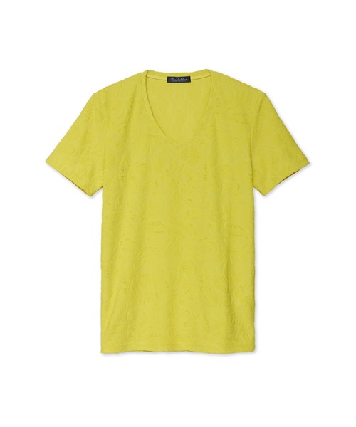 TORNADO MART（トルネードマート）の「TORNADO MART∴ボタニカルパイル半袖VネックTシャツ（Tシャツ/カットソー・メンズ・ブラック/アイボリー/イエロー・M/LL/L）」の11枚目の写真