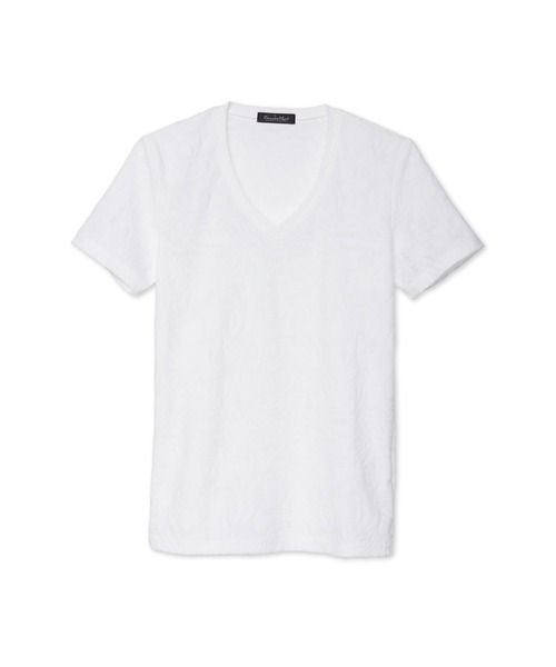 TORNADO MART（トルネードマート）の「TORNADO MART∴ボタニカルパイル半袖VネックTシャツ（Tシャツ/カットソー・メンズ・ブラック/アイボリー/イエロー・M/LL/L）」の15枚目の写真