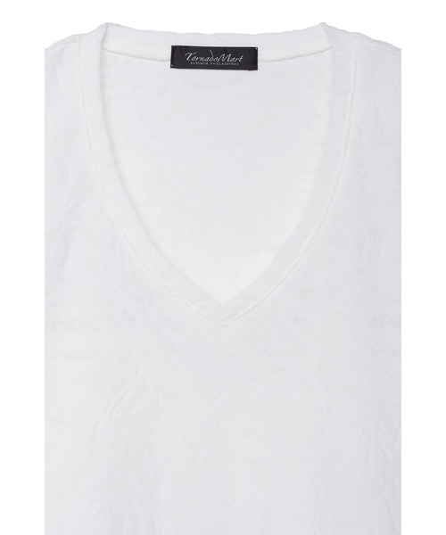 TORNADO MART（トルネードマート）の「TORNADO MART∴ボタニカルパイル半袖VネックTシャツ（Tシャツ/カットソー・メンズ・ブラック/アイボリー/イエロー・M/LL/L）」の17枚目の写真