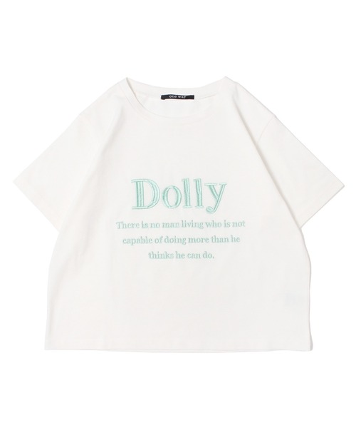 one way(ワンウェイ)の「DOLLYロゴTシャツ(Tシャツ/カットソー・レディース・ライトブルー/ブラック/ホワイト/ホワイト系その他/レッド・FREE)」の3枚目の写真