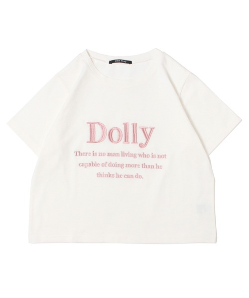 one way(ワンウェイ)の「DOLLYロゴTシャツ(Tシャツ/カットソー・レディース・ライトブルー/ブラック/ホワイト/ホワイト系その他/レッド・FREE)」の2枚目の写真
