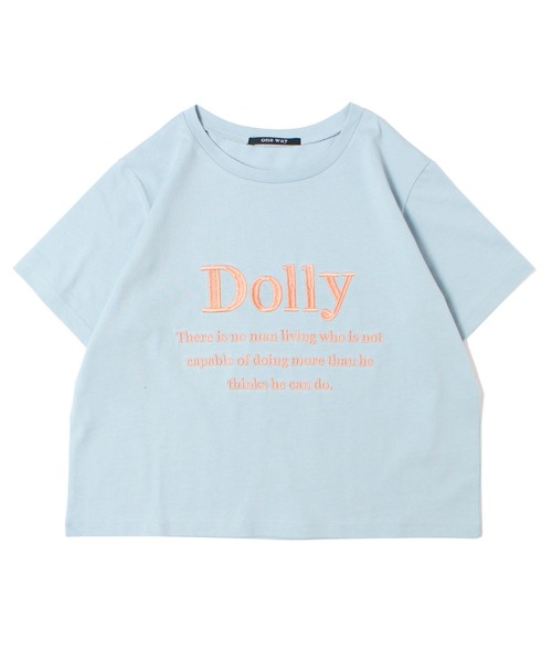 one way(ワンウェイ)の「DOLLYロゴTシャツ(Tシャツ/カットソー・レディース・ライトブルー/ブラック/ホワイト/ホワイト系その他/レッド・FREE)」の4枚目の写真