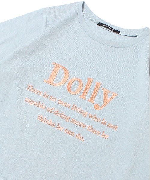 one way(ワンウェイ)の「DOLLYロゴTシャツ(Tシャツ/カットソー・レディース・ライトブルー/ブラック/ホワイト/ホワイト系その他/レッド・FREE)」の7枚目の写真