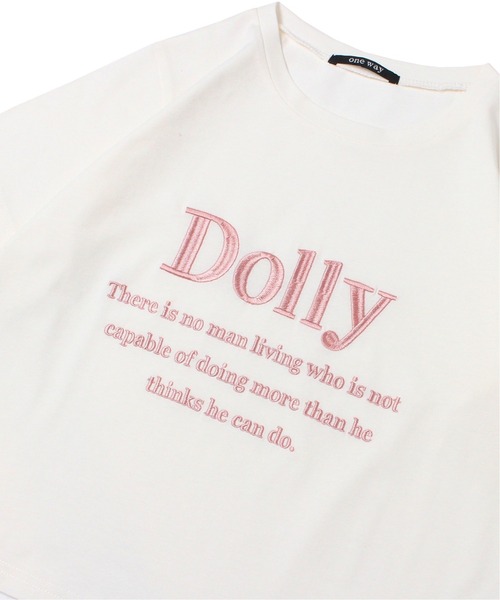one way(ワンウェイ)の「DOLLYロゴTシャツ(Tシャツ/カットソー・レディース・ライトブルー/ブラック/ホワイト/ホワイト系その他/レッド・FREE)」の9枚目の写真