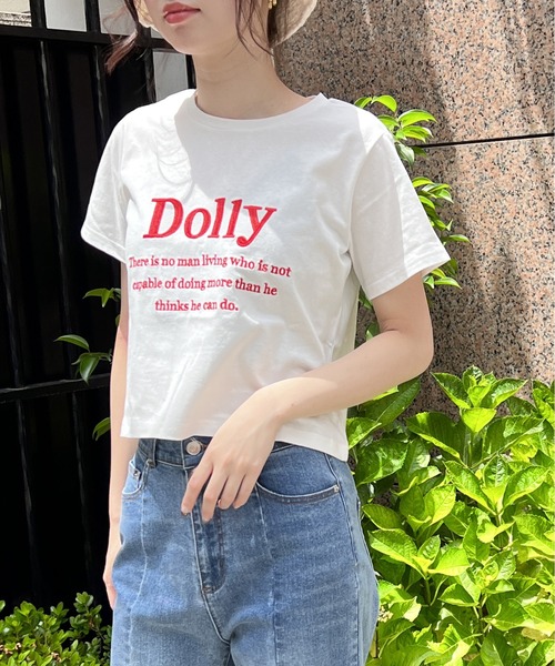one way(ワンウェイ)の「DOLLYロゴTシャツ(Tシャツ/カットソー・レディース・ライトブルー/ブラック/ホワイト/ホワイト系その他/レッド・FREE)」の13枚目の写真