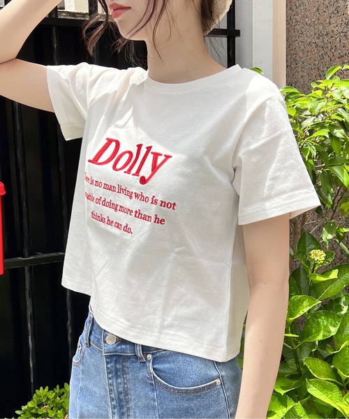 one way(ワンウェイ)の「DOLLYロゴTシャツ(Tシャツ/カットソー・レディース・ライトブルー/ブラック/ホワイト/ホワイト系その他/レッド・FREE)」の12枚目の写真