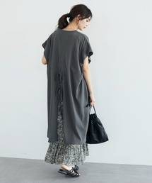 CRAFT STANDARD BOUTIQUE | スキッパーバックスリットワンピース　＊◆(ワンピース)