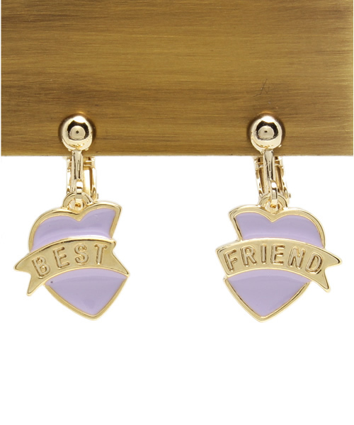 WEGO（ウィゴー）の「WEGO/BEST　FRIENDイヤリング（イヤリング・レディース・ブラック/パープル/ライトピンク/レッド・FREE）」の3枚目の写真