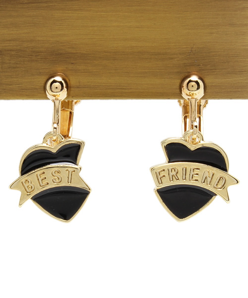 WEGO（ウィゴー）の「WEGO/BEST　FRIENDイヤリング（イヤリング・レディース・ブラック/パープル/ライトピンク/レッド・FREE）」の2枚目の写真