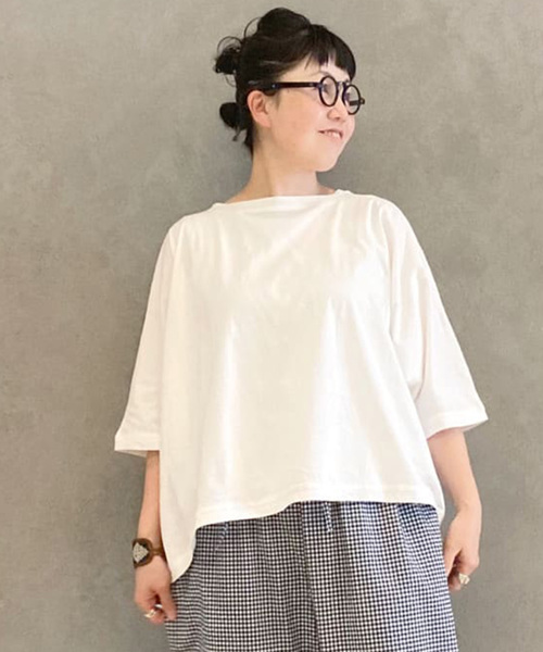 JOURNAL STANDARD LUXE（ジャーナルスタンダード　ラックス）の「オーガニックコットン プルオーバー（Tシャツ/カットソー・レディース・ホワイト/ブラック/ネイビー・FREE）」の2枚目の写真